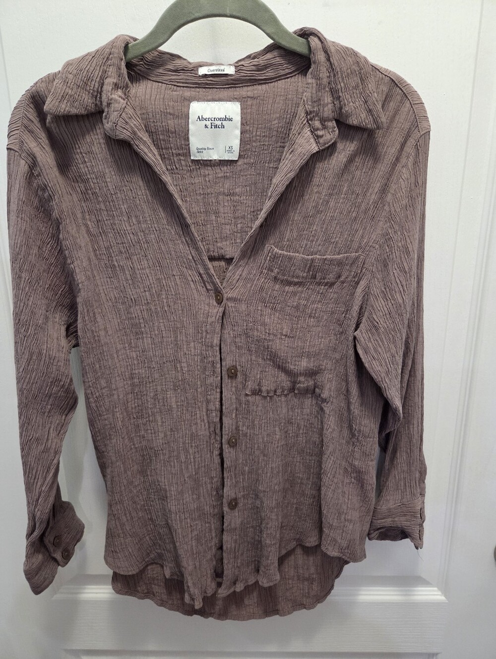 Abercrombie & Fitch Brown Crinkle Gauze Women's Shirt Size XS
